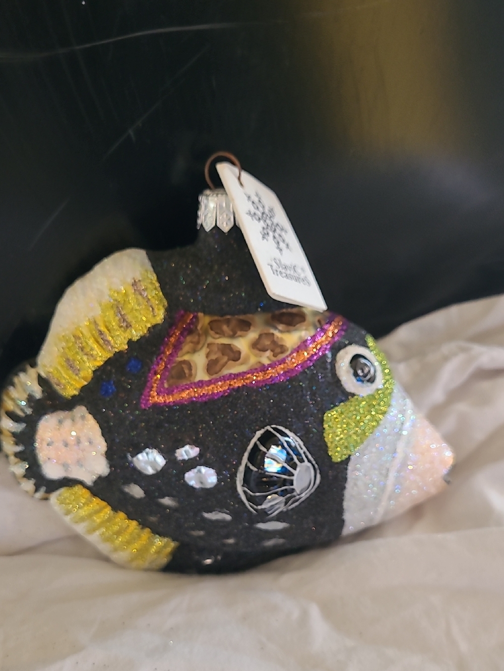 Decorative Black & Multicolor Fish Ornament by
